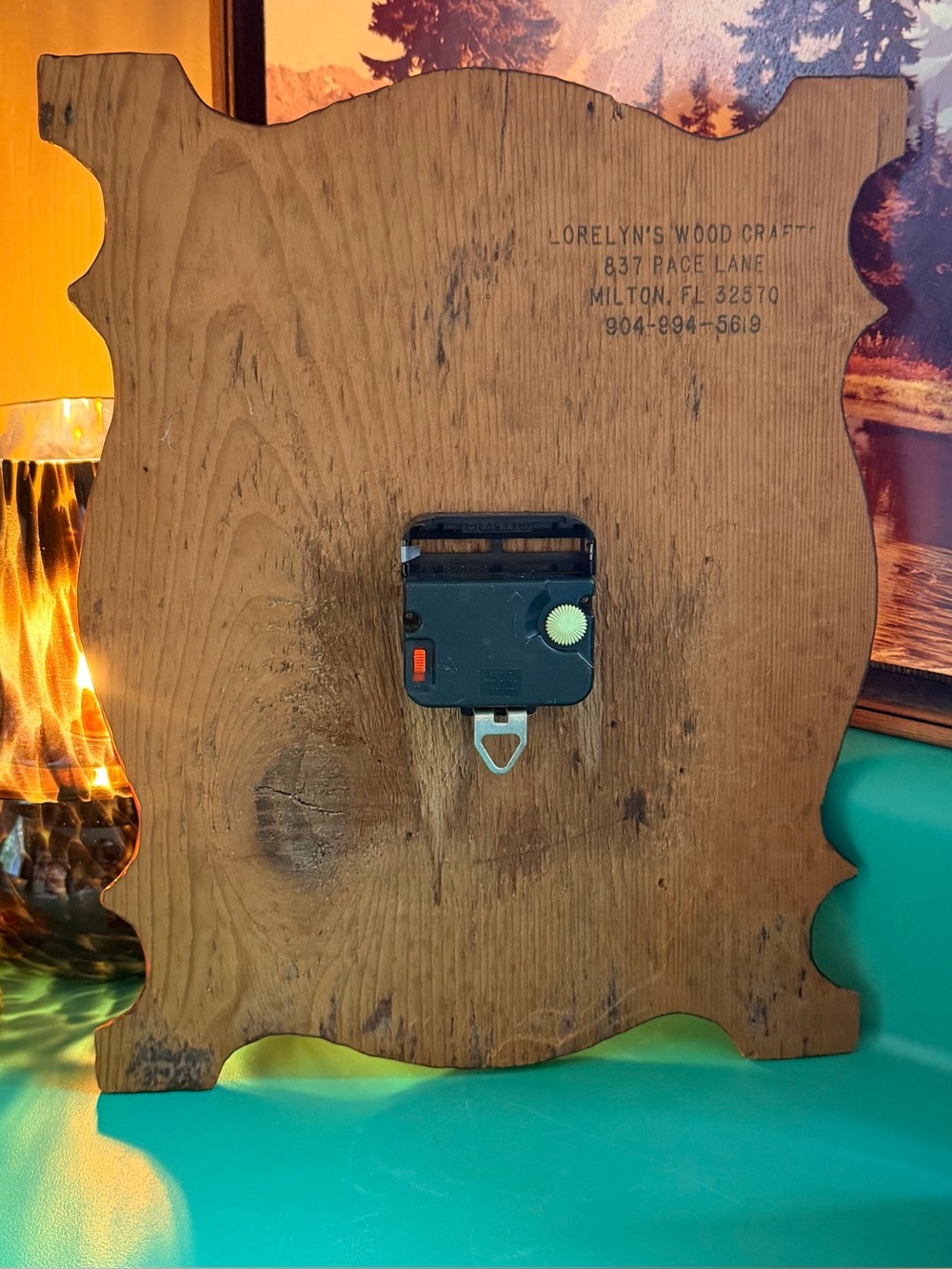 🍂⏳ Vintage (1970s) Rustic Hand-Made Wooden Wall Clock ⏳🍂 - Picture 2 of 2